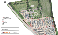 Plan et cartographie de cimetières fond vectorisé