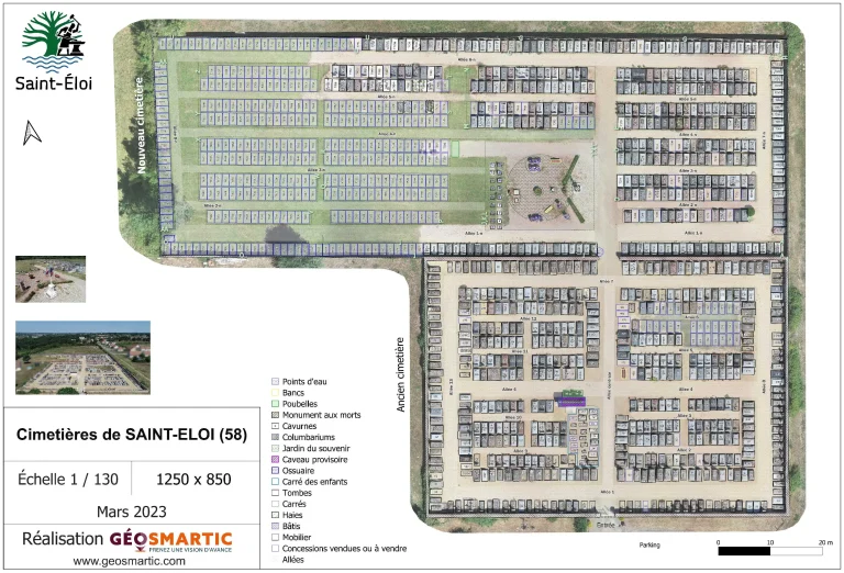 Plans et carthographie de cimetière