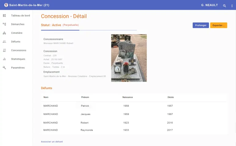 Logiciel de gestion de cimetière Cartocime